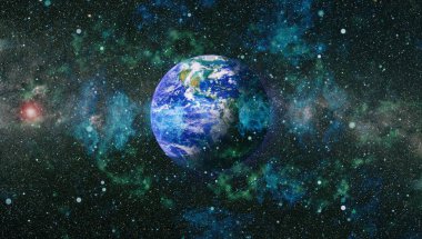 Dünya gezegeni. Doğu hemisphere. NASA tarafından döşenmiş bu görüntü öğelerini.