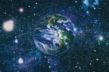 Dünya gezegeni. Doğu hemisphere. NASA tarafından döşenmiş bu görüntü öğelerini.