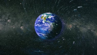 Dünya gezegeni. Doğu hemisphere. NASA tarafından döşenmiş bu görüntü öğelerini.