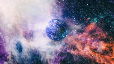 Dünya gezegeni. Doğu hemisphere. NASA tarafından döşenmiş bu görüntü öğelerini.