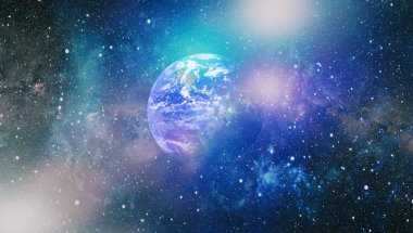 Dünya gezegeni. Doğu hemisphere. NASA tarafından döşenmiş bu görüntü öğelerini.