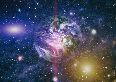 Dünya gezegeni. Doğu hemisphere. NASA tarafından döşenmiş bu görüntü öğelerini.