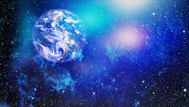 Dünya gezegeni. Doğu hemisphere. NASA tarafından döşenmiş bu görüntü öğelerini.