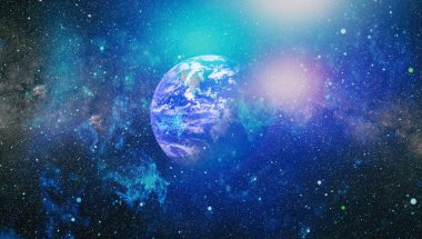 Dünya gezegeni. Doğu hemisphere. NASA tarafından döşenmiş bu görüntü öğelerini.