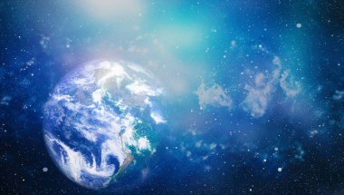 Dünya gezegeni. Doğu hemisphere. NASA tarafından döşenmiş bu görüntü öğelerini.