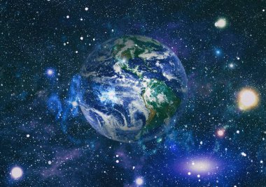 Dünya gezegeni. Doğu hemisphere. NASA tarafından döşenmiş bu görüntü öğelerini.