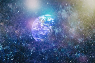 Dünya gezegeni. Doğu hemisphere. NASA tarafından döşenmiş bu görüntü öğelerini.