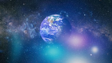 Dünya gezegeni. Doğu hemisphere. NASA tarafından döşenmiş bu görüntü öğelerini.