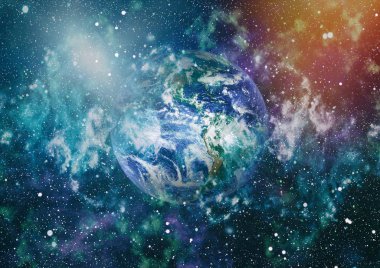 Dünya gezegeni. Doğu hemisphere. NASA tarafından döşenmiş bu görüntü öğelerini.