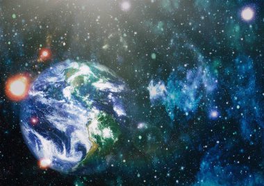 Dünya gezegeni. Doğu hemisphere. NASA tarafından döşenmiş bu görüntü öğelerini.