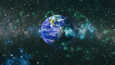 Dünya gezegeni. Doğu hemisphere. NASA tarafından döşenmiş bu görüntü öğelerini.