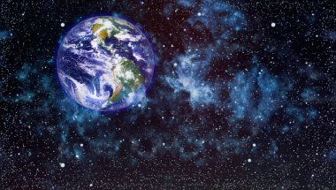 Dünya gezegeni. Doğu hemisphere. NASA tarafından döşenmiş bu görüntü öğelerini.