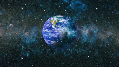 Dünya gezegeni. Doğu hemisphere. NASA tarafından döşenmiş bu görüntü öğelerini.