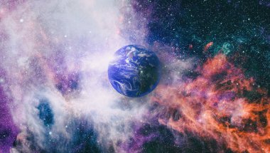 Dünya gezegeni. Doğu hemisphere. NASA tarafından döşenmiş bu görüntü öğelerini.