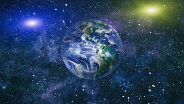 Dünya gezegeni. Doğu hemisphere. NASA tarafından döşenmiş bu görüntü öğelerini.