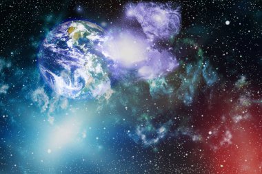 Dünya gezegeni. Doğu hemisphere. NASA tarafından döşenmiş bu görüntü öğelerini.