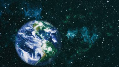 Dünya gezegeni. Doğu hemisphere. NASA tarafından döşenmiş bu görüntü öğelerini.