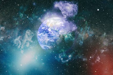 Dünya gezegeni. Doğu hemisphere. NASA tarafından döşenmiş bu görüntü öğelerini.