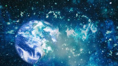 Dünya gezegeni. Doğu hemisphere. NASA tarafından döşenmiş bu görüntü öğelerini.