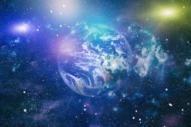 Dünya gezegeni. Doğu hemisphere. NASA tarafından döşenmiş bu görüntü öğelerini.