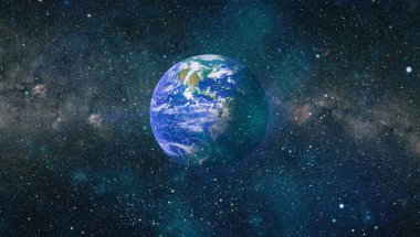 Dünya gezegeni. Doğu hemisphere. NASA tarafından döşenmiş bu görüntü öğelerini.