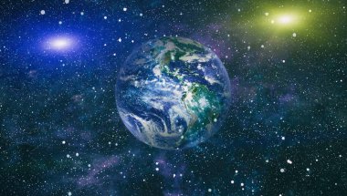 Dünya gezegeni. Doğu hemisphere. NASA tarafından döşenmiş bu görüntü öğelerini.