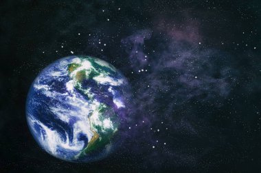 Dünya gezegeni. Doğu hemisphere. NASA tarafından döşenmiş bu görüntü öğelerini.