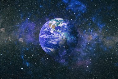 Dünya gezegeni. Doğu hemisphere. NASA tarafından döşenmiş bu görüntü öğelerini.