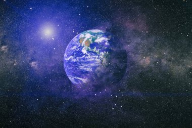 Dünya gezegeni. Doğu hemisphere. NASA tarafından döşenmiş bu görüntü öğelerini.