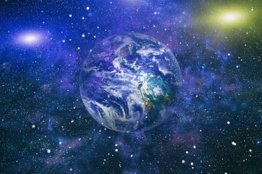 Dünya gezegeni. Doğu hemisphere. NASA tarafından döşenmiş bu görüntü öğelerini.