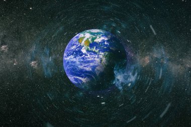 Dünya gezegeni. Doğu hemisphere. NASA tarafından döşenmiş bu görüntü öğelerini.