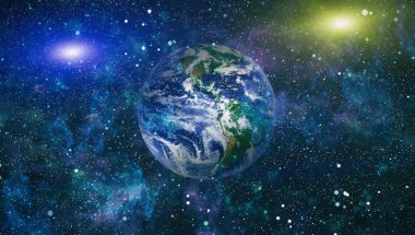 Dünya gezegeni. Doğu hemisphere. NASA tarafından döşenmiş bu görüntü öğelerini.