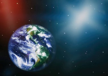 Dünya gezegeni. Doğu hemisphere. NASA tarafından döşenmiş bu görüntü öğelerini.