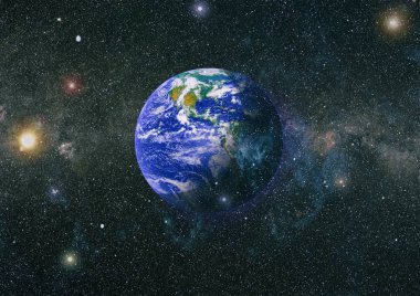 Dünya uzaydan kolaj. Soyut duvar kağıdı. Bizim evimiz. Nasa tarafından döşenmiş bu görüntü unsurları