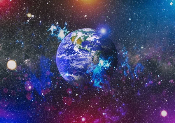 Dünya gezegeni. Doğu hemisphere. NASA tarafından döşenmiş bu görüntü öğelerini.