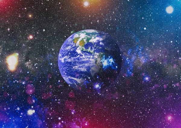 Dünya gezegeni. Doğu hemisphere. NASA tarafından döşenmiş bu görüntü öğelerini.