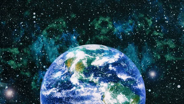 Dünya gezegeni. Doğu hemisphere. NASA tarafından döşenmiş bu görüntü öğelerini.