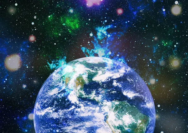 Dünya gezegeni. Doğu hemisphere. NASA tarafından döşenmiş bu görüntü öğelerini.