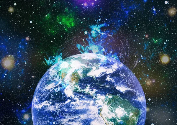 Dünya gezegeni. Doğu hemisphere. NASA tarafından döşenmiş bu görüntü öğelerini.