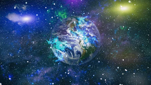 Dünya gezegeni. Doğu hemisphere. NASA tarafından döşenmiş bu görüntü öğelerini.