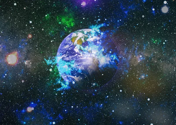 Dünya gezegeni. Doğu hemisphere. NASA tarafından döşenmiş bu görüntü öğelerini.