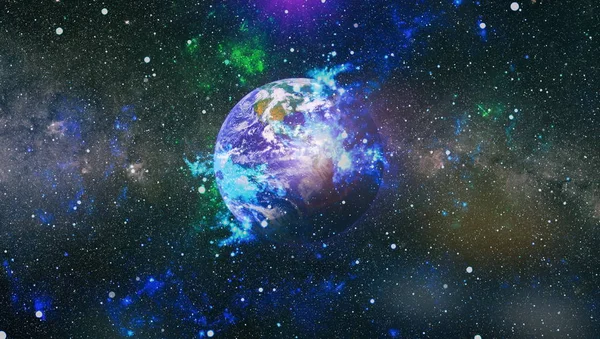 Dünya gezegeni. Doğu hemisphere. NASA tarafından döşenmiş bu görüntü öğelerini.