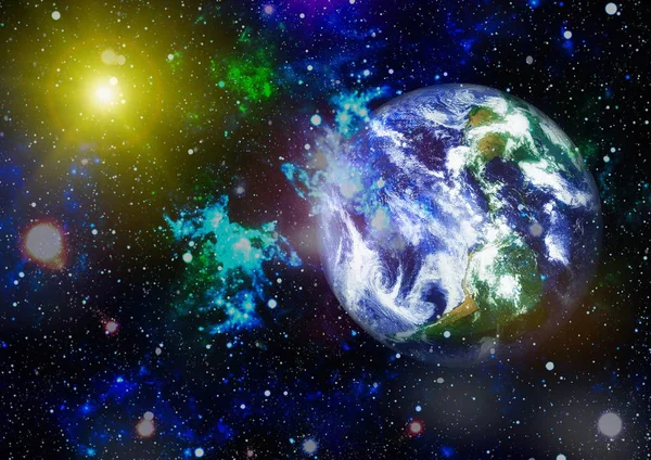 Dünya gezegeni. Doğu hemisphere. NASA tarafından döşenmiş bu görüntü öğelerini.