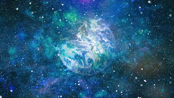 Dünya gezegeni. Doğu hemisphere. NASA tarafından döşenmiş bu görüntü öğelerini.