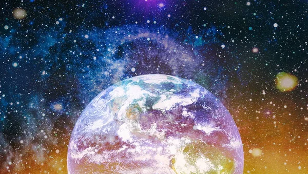 Dünya gezegeni. Doğu hemisphere. NASA tarafından döşenmiş bu görüntü öğelerini.