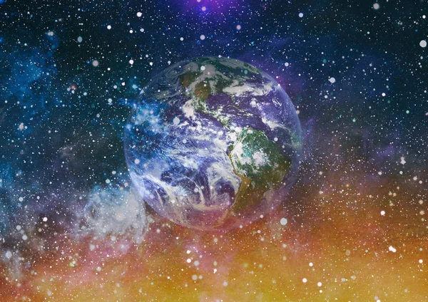 Dünya gezegeni. Doğu hemisphere. NASA tarafından döşenmiş bu görüntü öğelerini.