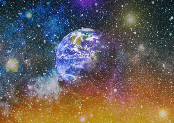 Dünya gezegeni. Doğu hemisphere. NASA tarafından döşenmiş bu görüntü öğelerini.