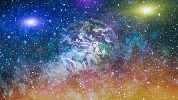 Dünya gezegeni. Doğu hemisphere. NASA tarafından döşenmiş bu görüntü öğelerini.