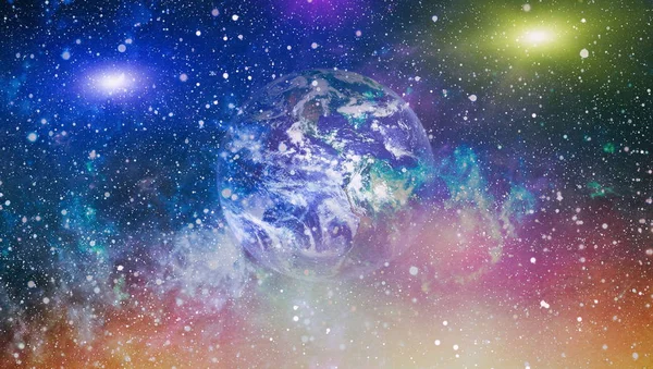 Dünya gezegeni. Doğu hemisphere. NASA tarafından döşenmiş bu görüntü öğelerini.