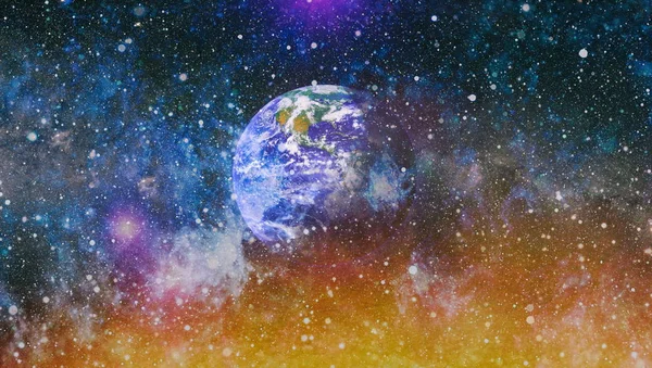 Dünya gezegeni. Doğu hemisphere. NASA tarafından döşenmiş bu görüntü öğelerini.